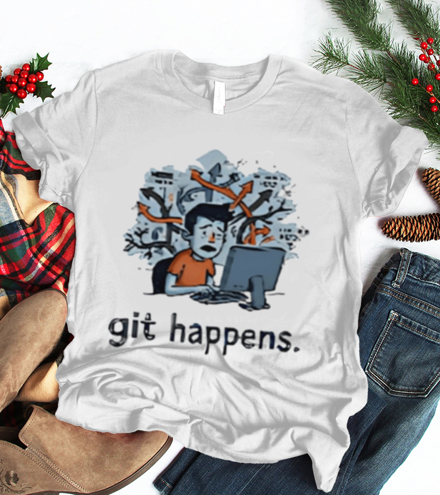 Git Happens Funny Office Staff Programmer Humor T-Shirt