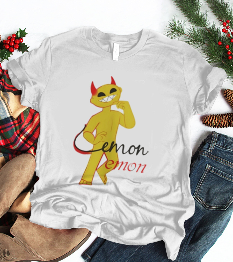 Demon Heavy Blend Lemon Demon Red Horns Yellow T-Shirt