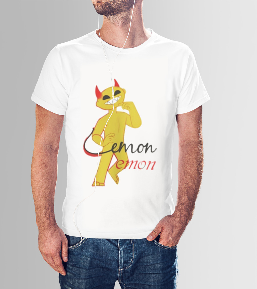Demon Heavy Blend Lemon Demon Red Horns Yellow T-Shirt