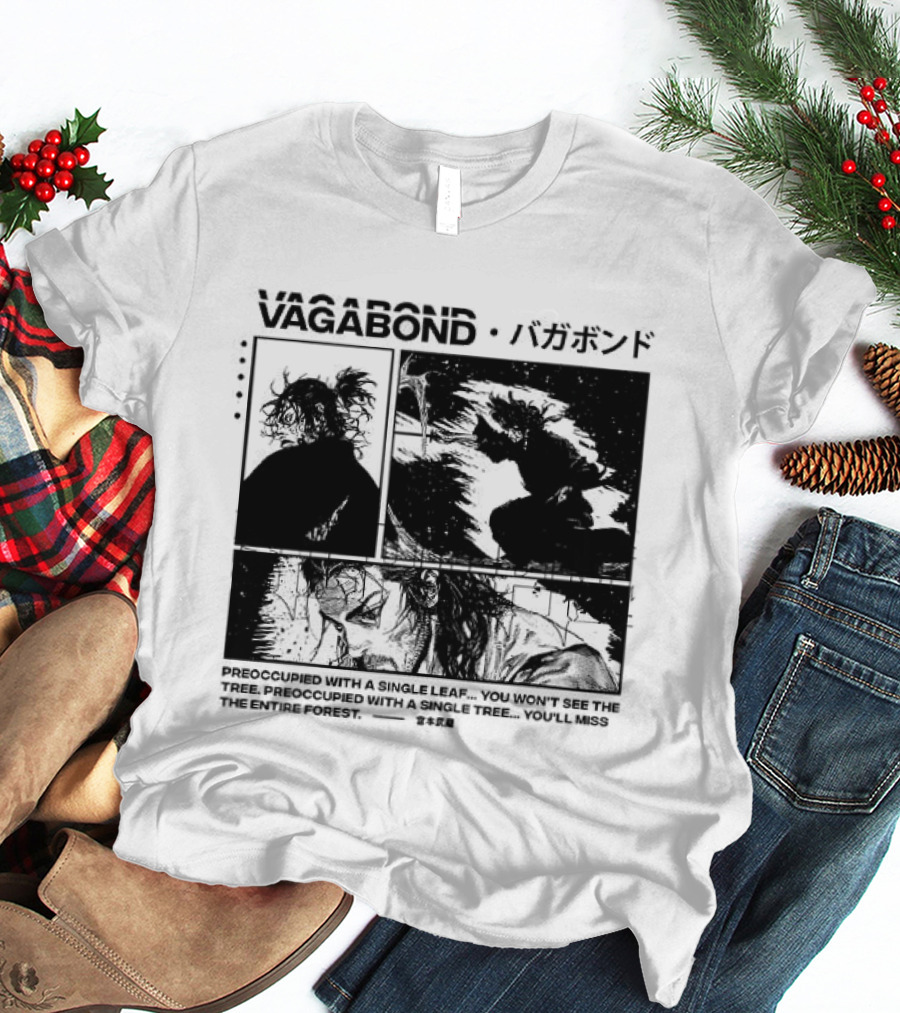 Vagabond Anime Manga Single Leaf T-Shirt