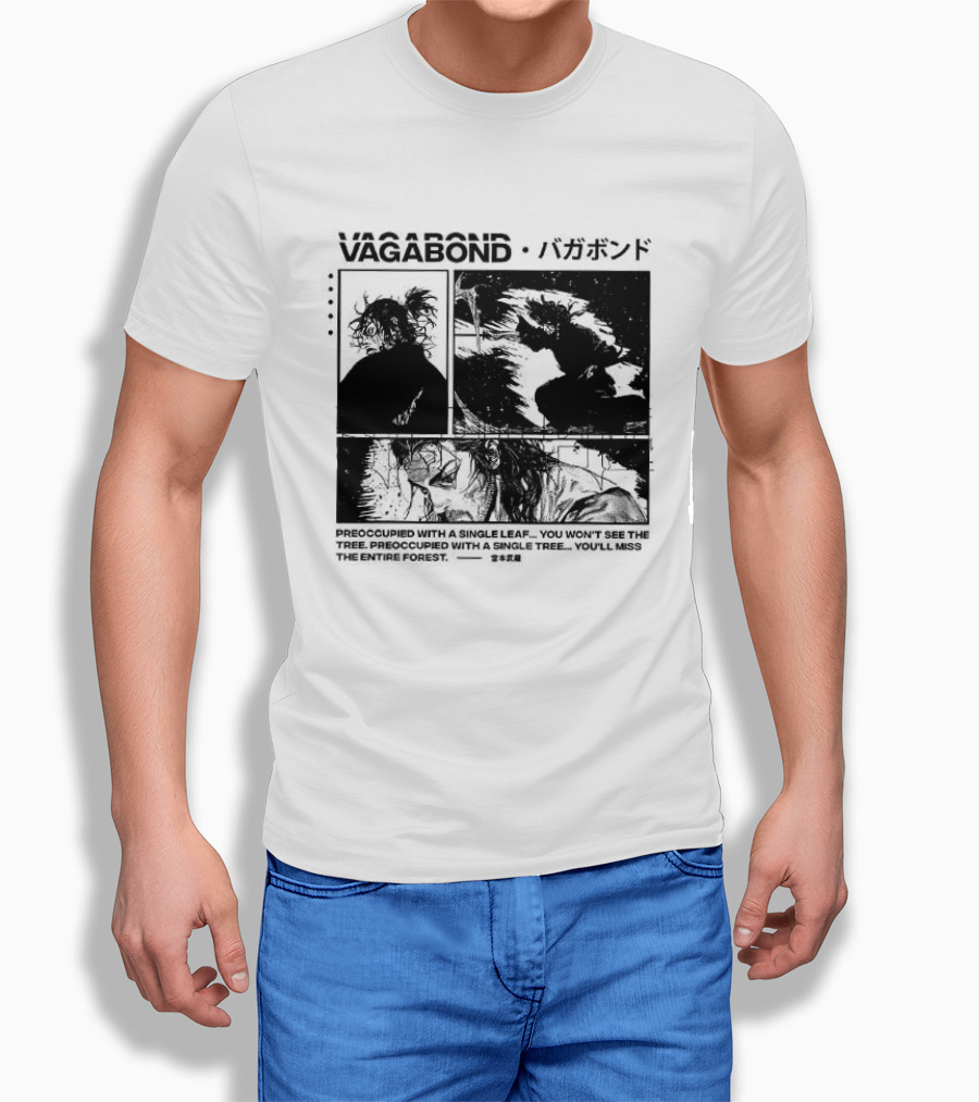 Vagabond Anime Manga Single Leaf T-Shirt