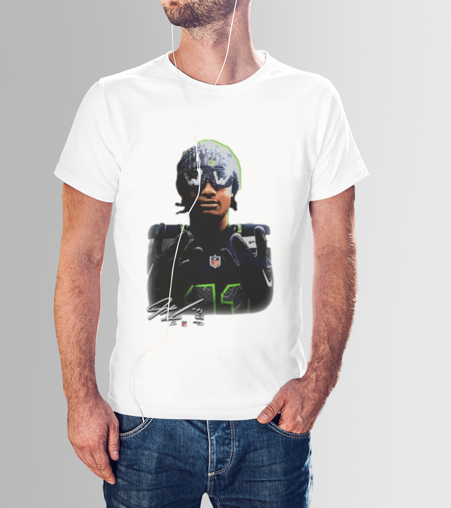 Jaxon Smith Njigba Seattle Seahawks Beanie Bling WW Sunglasses NFL Player Signature T-Shirt