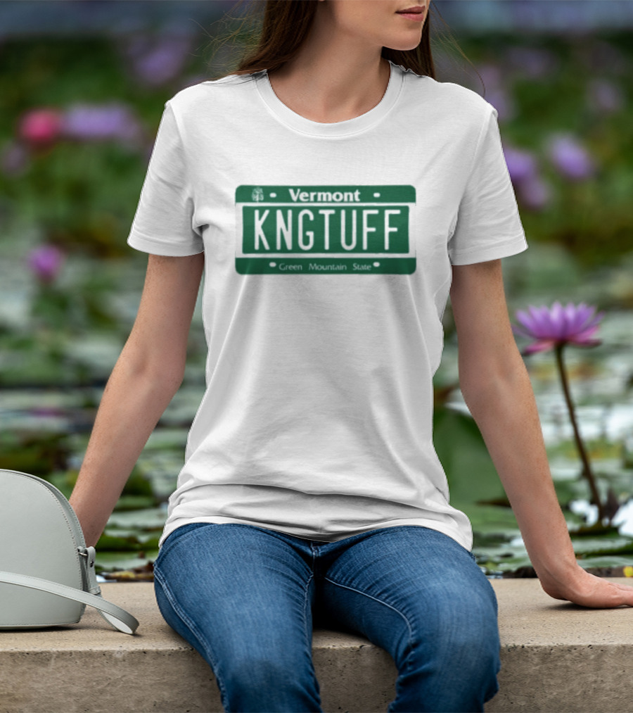 Vermont Kngtuff Green Mountain State License Plate T-Shirt
