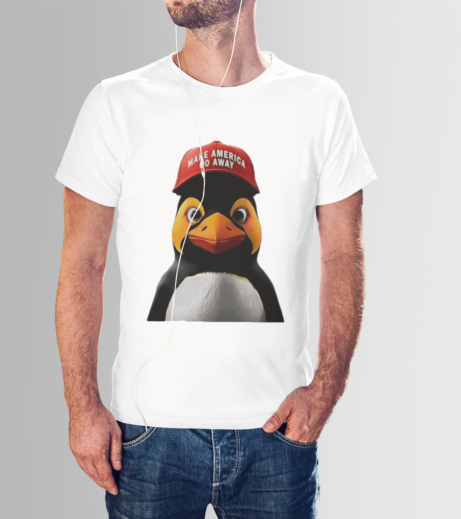 Make America Go Away Red Hat Penguin Iconic Humor T-Shirt