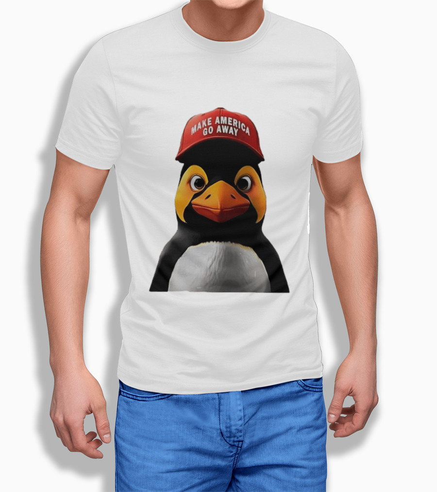 Make America Go Away Red Hat Penguin Iconic Humor T-Shirt