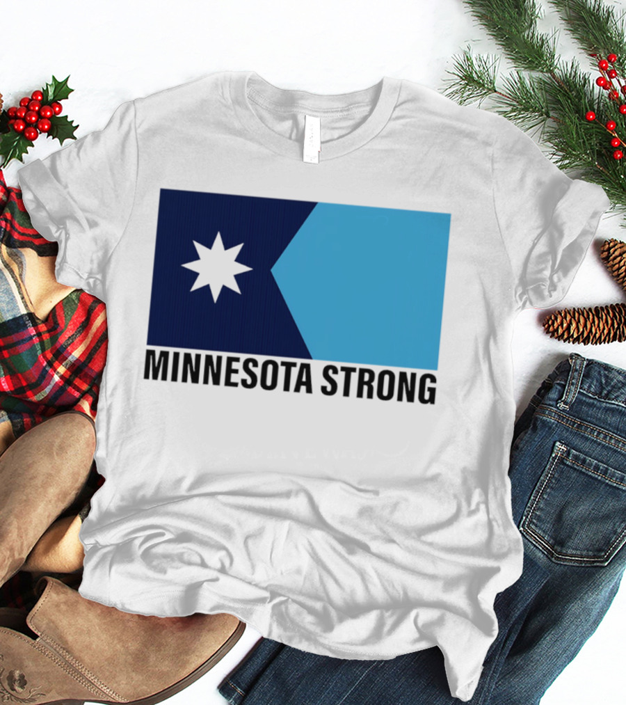 Minnesota Strong Star Icon Blue Rectangular Flag T-Shirt