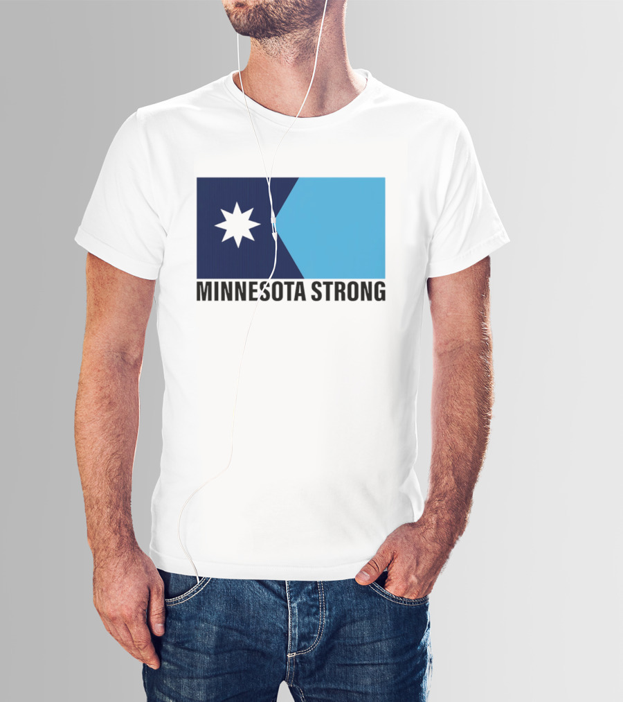 Minnesota Strong Star Icon Blue Rectangular Flag T-Shirt