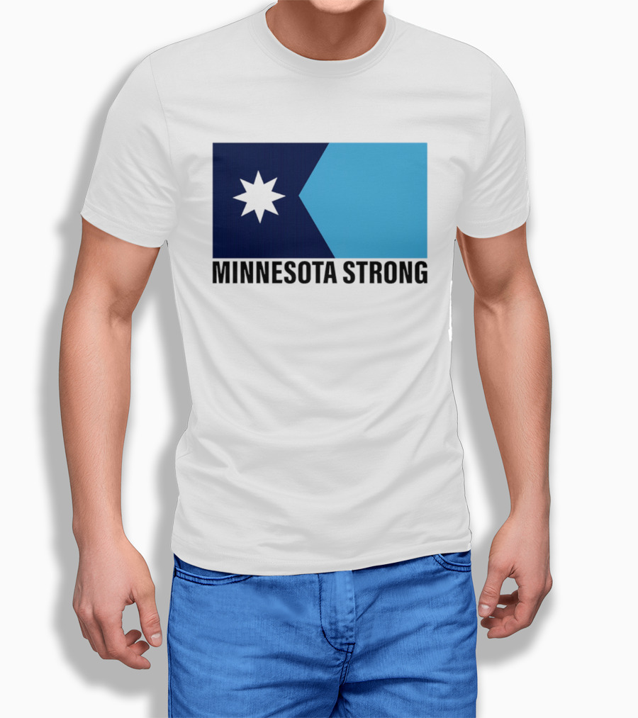 Minnesota Strong Star Icon Blue Rectangular Flag T-Shirt