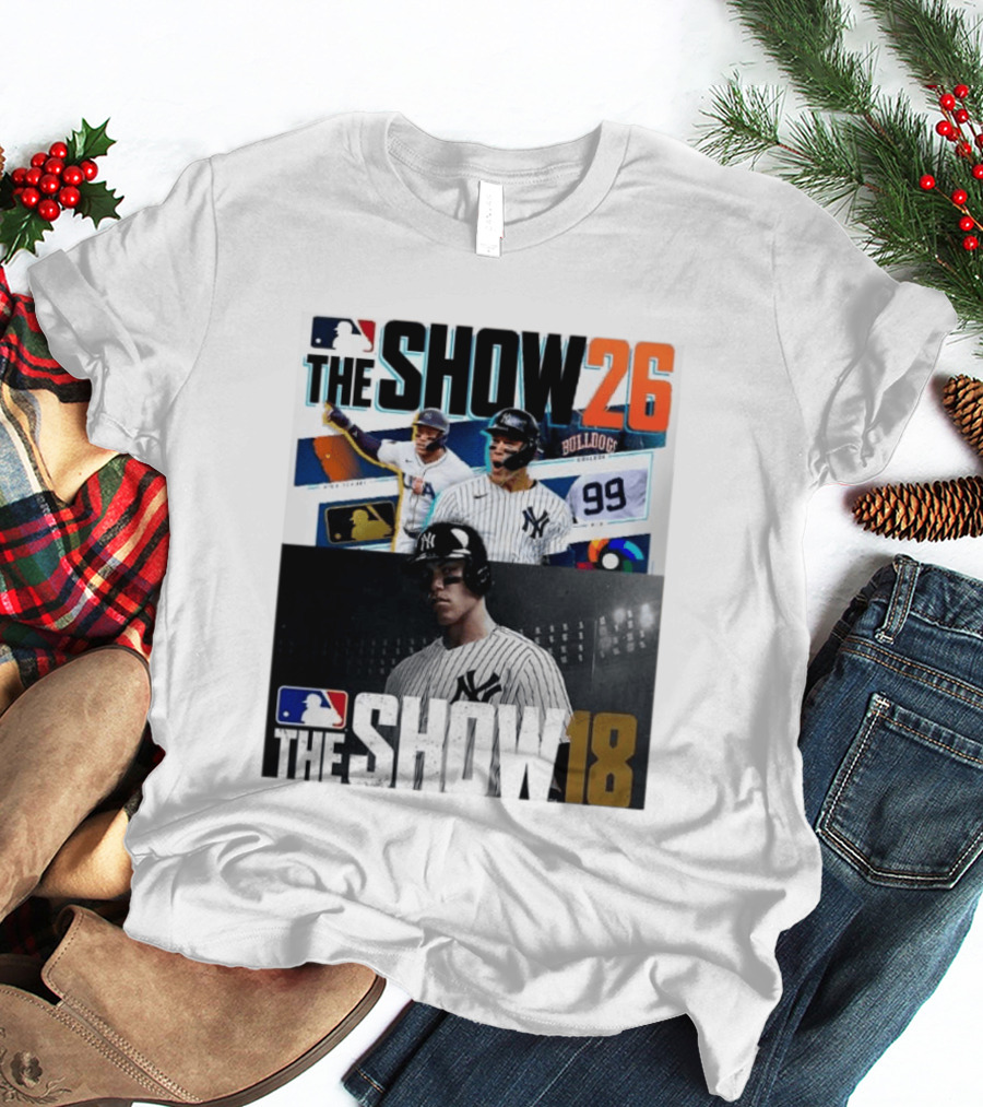 MLB The Show 26 Aaron Judge New York Yankees Cover Athlete Baseball Game Featuring The Show 18 T-Shirt