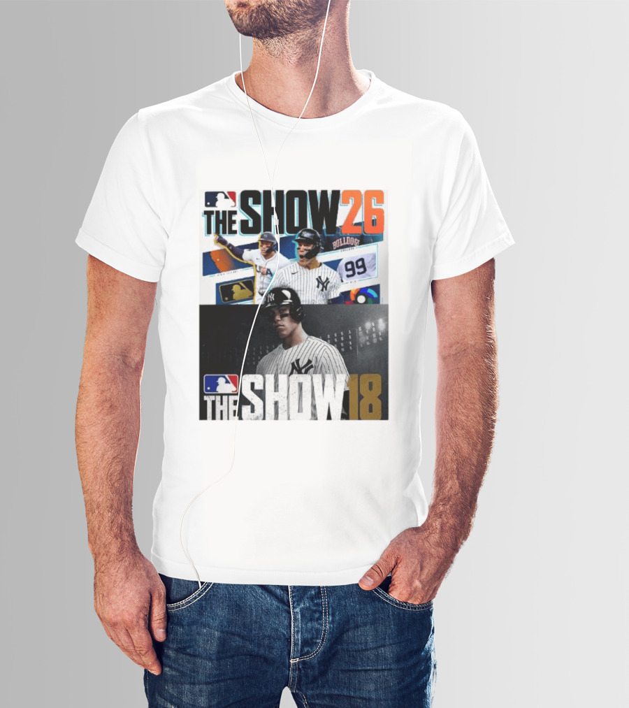 MLB The Show 26 Aaron Judge New York Yankees Cover Athlete Baseball Game Featuring The Show 18 T-Shirt