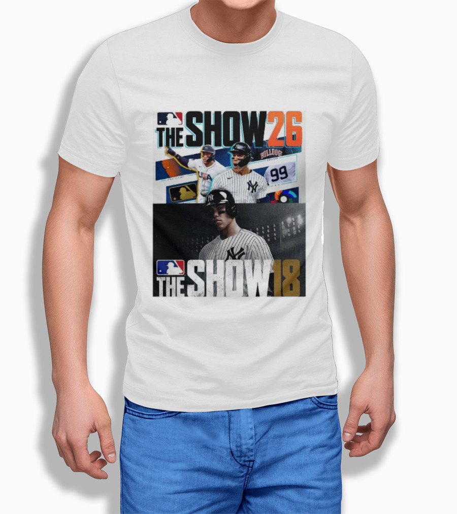 MLB The Show 26 Aaron Judge New York Yankees Cover Athlete Baseball Game Featuring The Show 18 T-Shirt