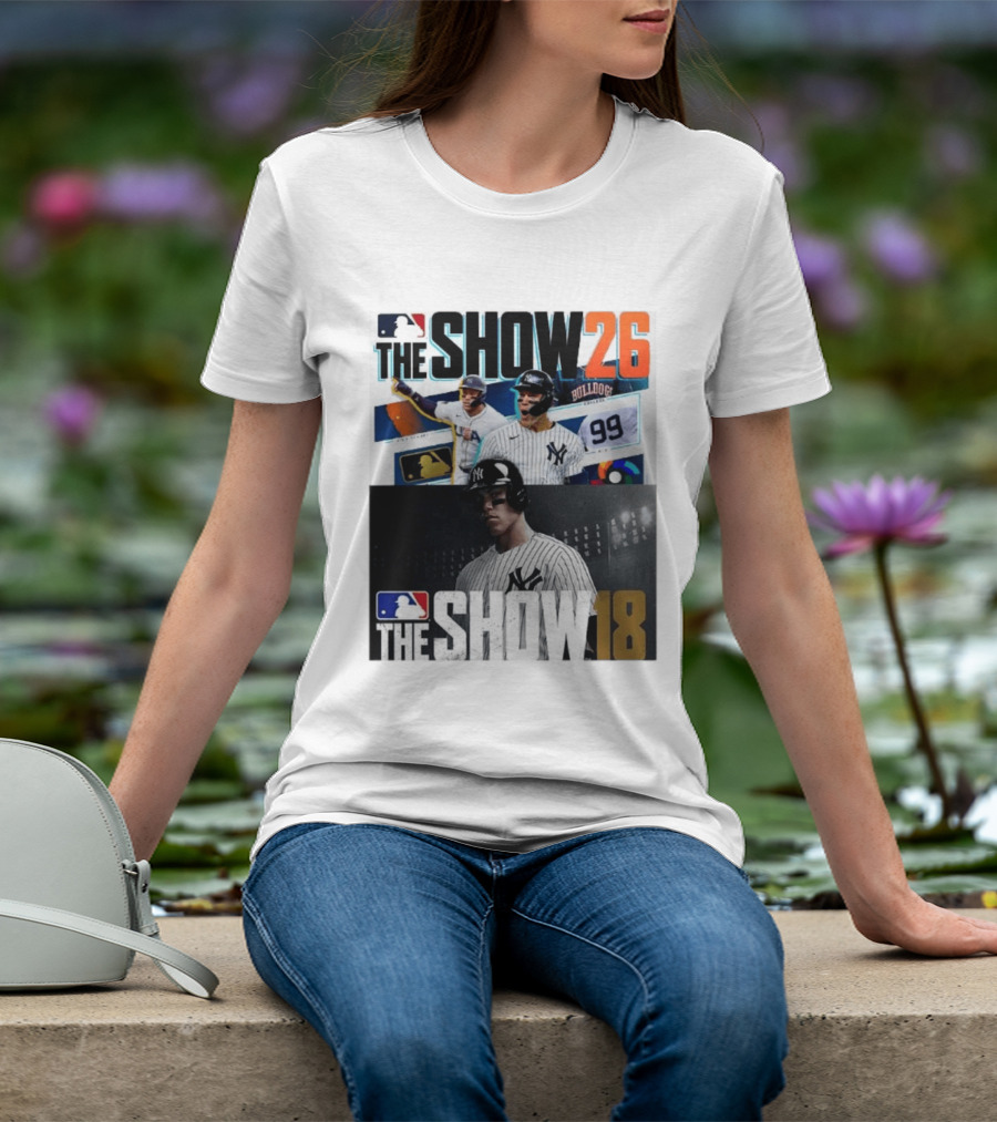 MLB The Show 26 Aaron Judge New York Yankees Cover Athlete Baseball Game Featuring The Show 18 T-Shirt