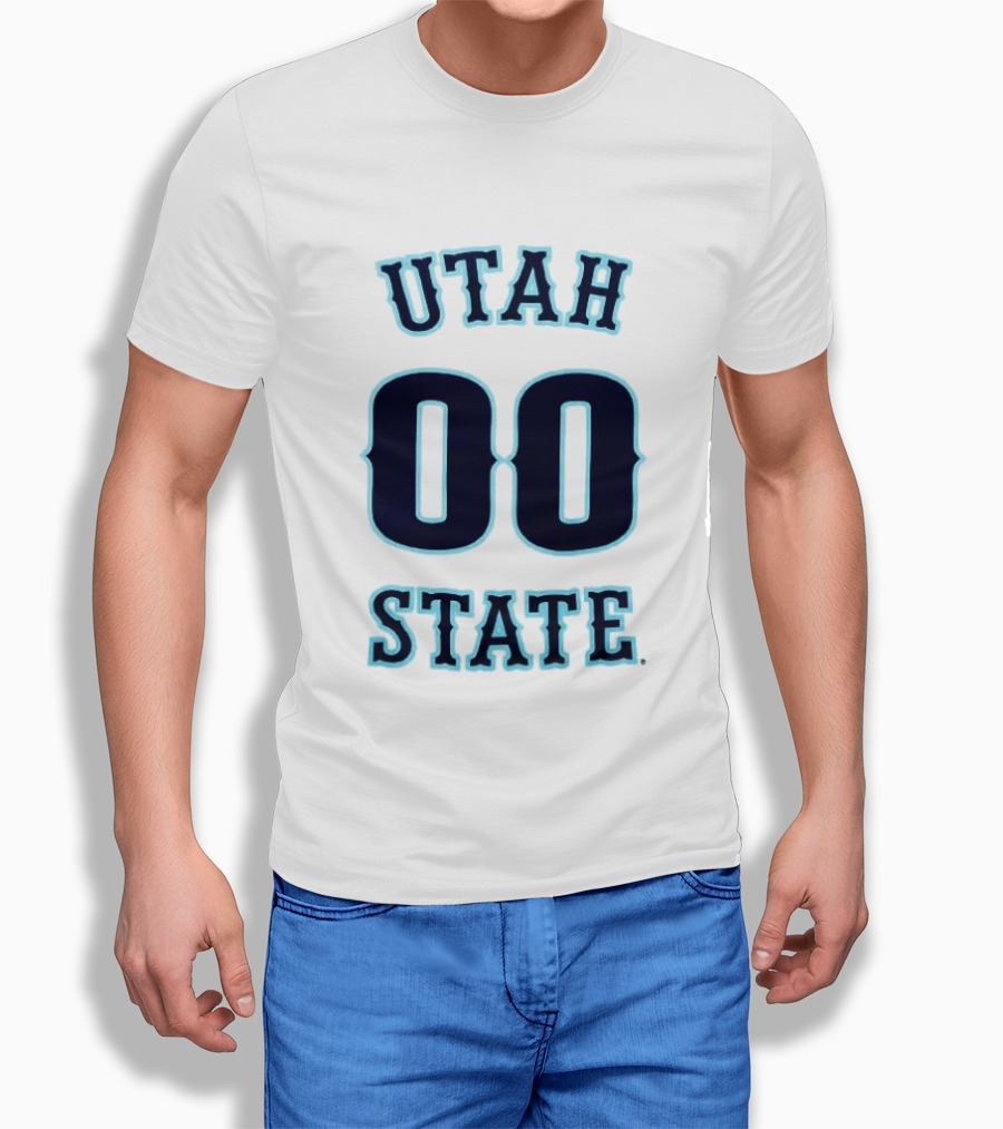 Utah State 00 Number Basketball T-Shirt