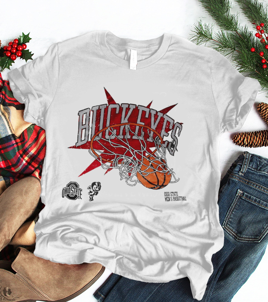 Ohio State Buckeyes Men's Basketball 2026 Dunking Basketball Hoop T-Shirt
