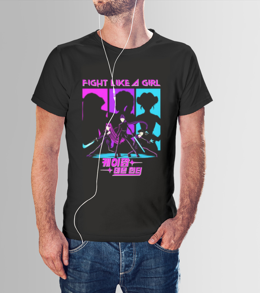KPop Demon Hunters Fight Like A Girl Korean T-Shirt