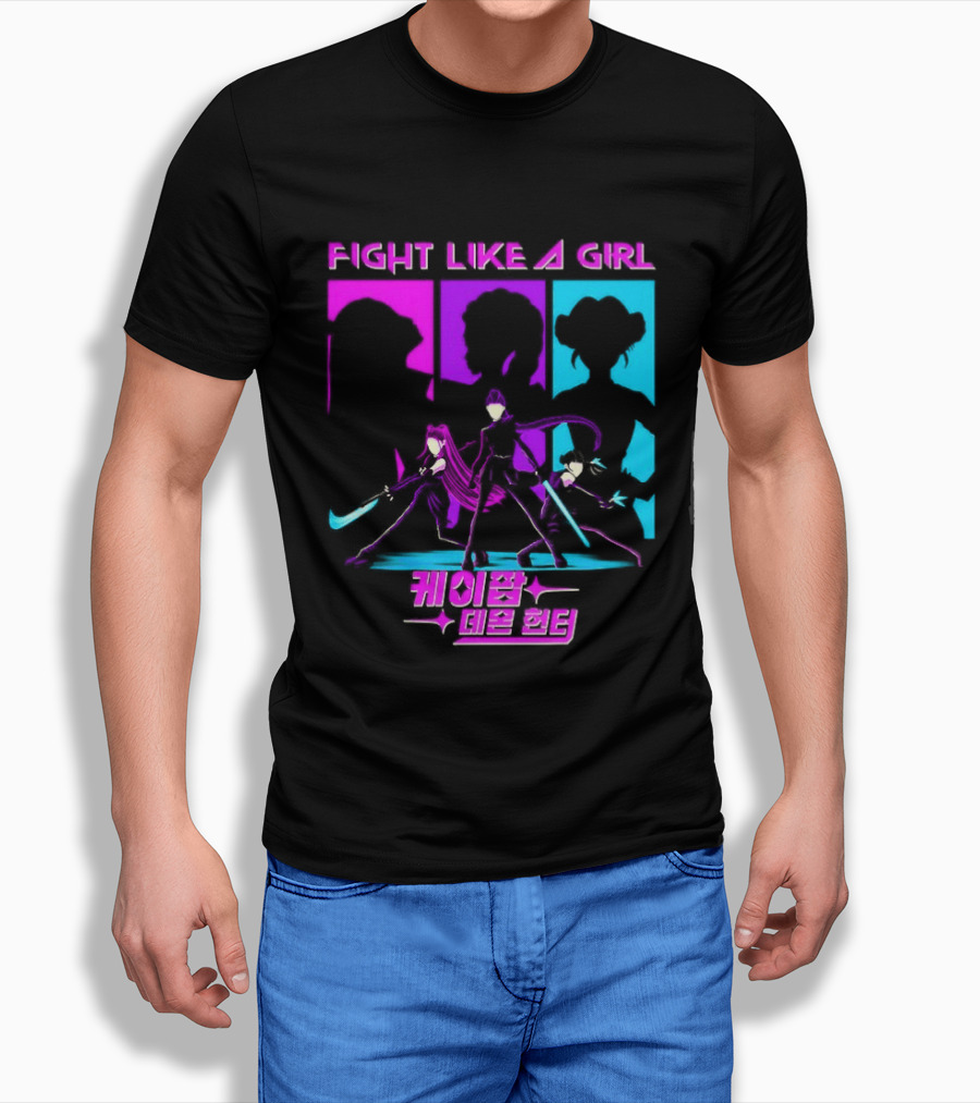 KPop Demon Hunters Fight Like A Girl Korean T-Shirt