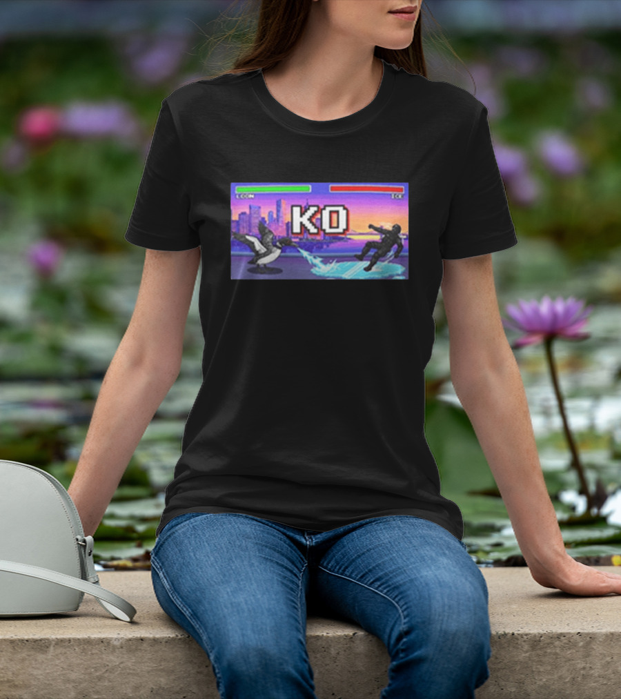 Common Loon Vs ICE KO Minnesota Skyline Anti ICE T-Shirt