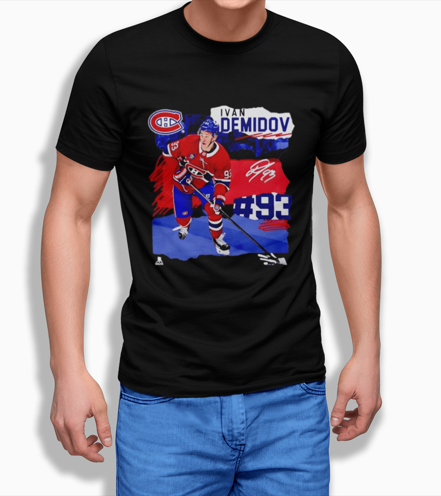 Montreal Canadiens Ivan Demidov #93 Fresh Ice Hockey Player T-Shirt