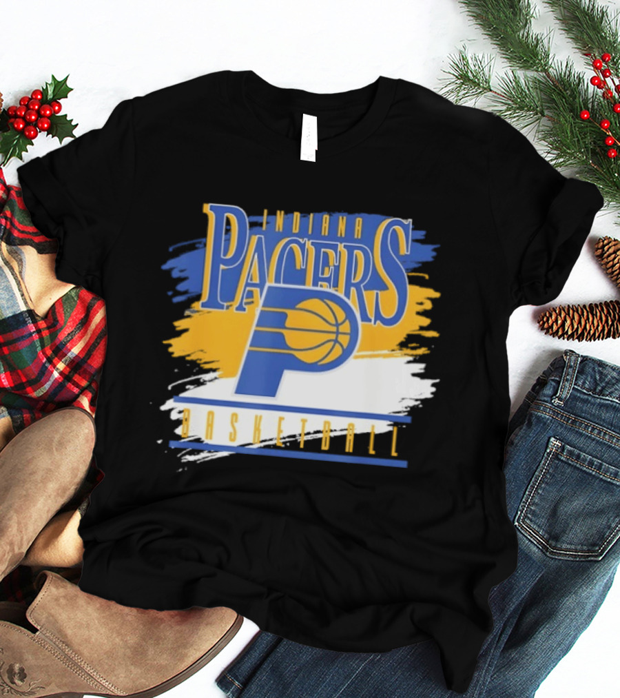 Indiana Pacers Basketball Spilled Paint NBA T-Shirt