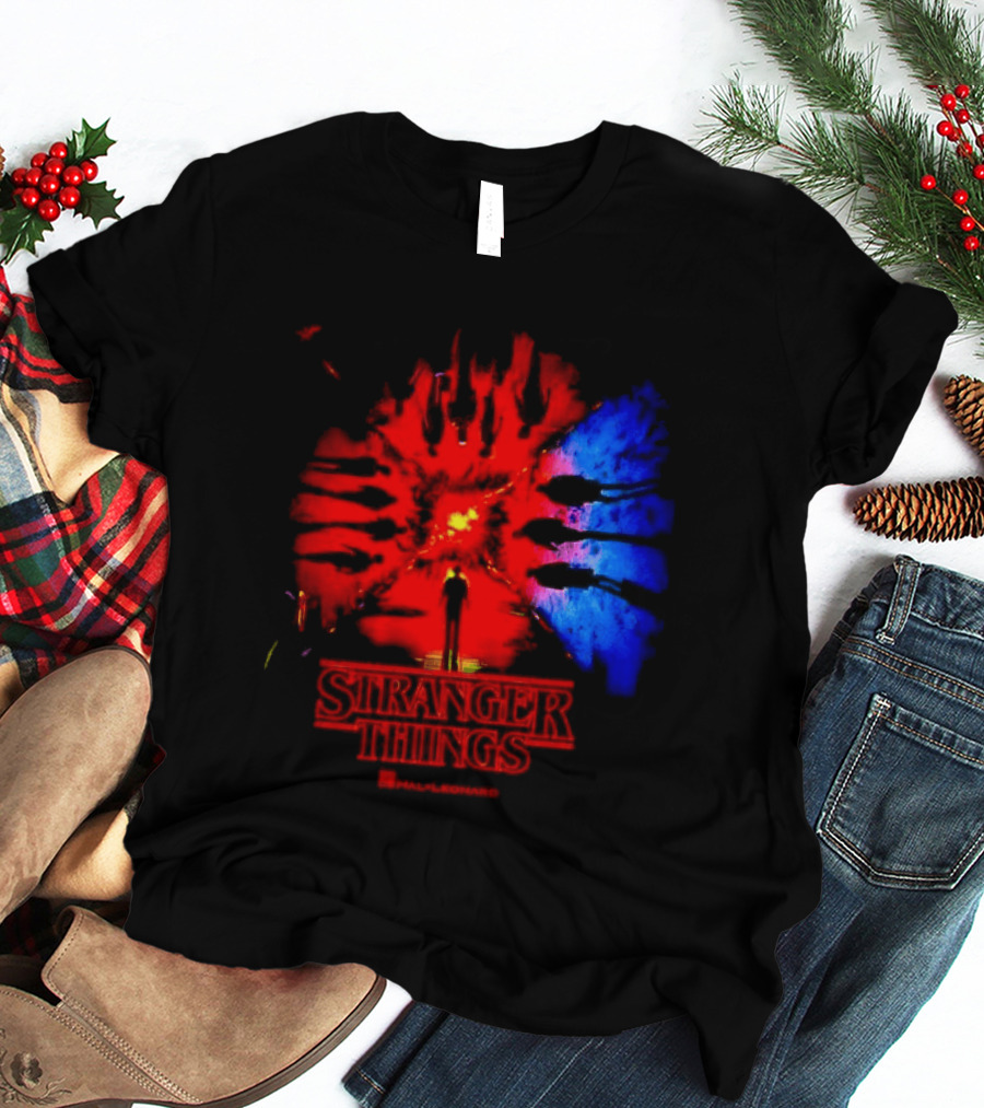 Stranger Things Music From The Netflix Red Blue Monster Burst T-Shirt