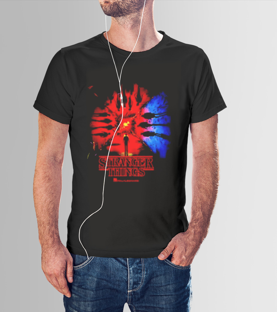 Stranger Things Music From The Netflix Red Blue Monster Burst T-Shirt