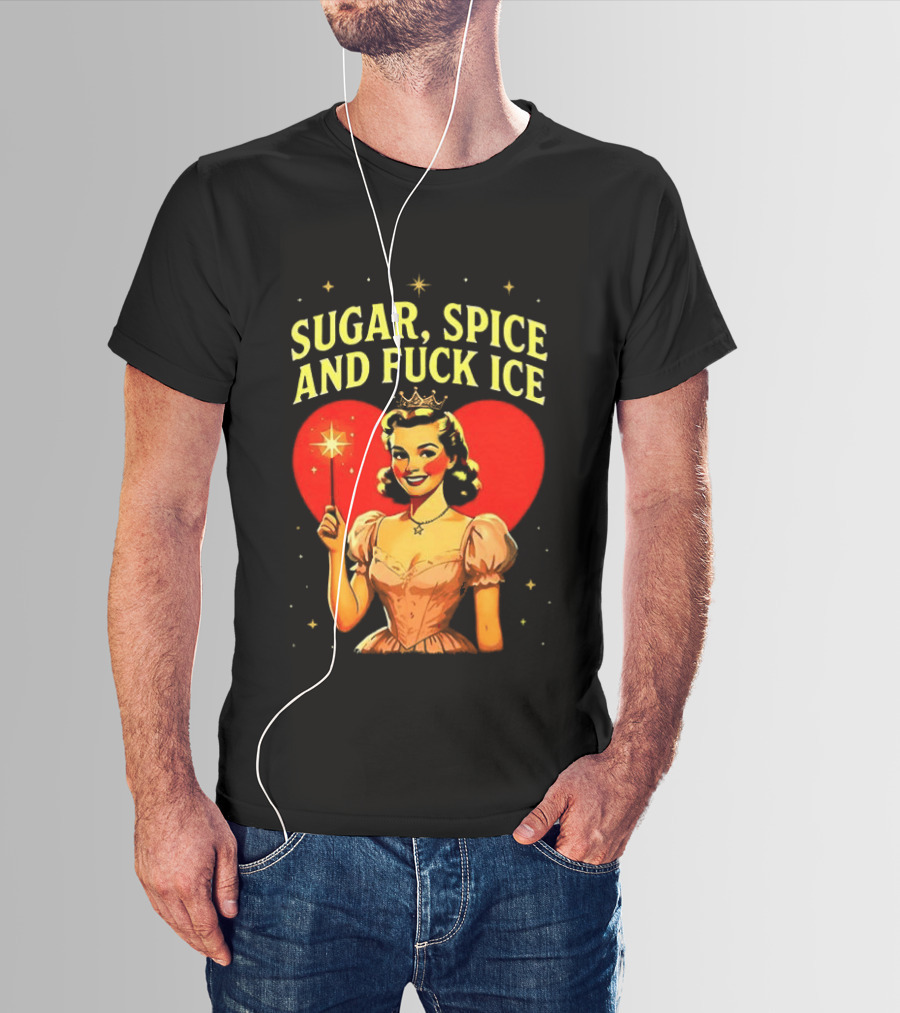 Sugar Spice And Fuck ICE Fairy Heart Caricature T-Shirt