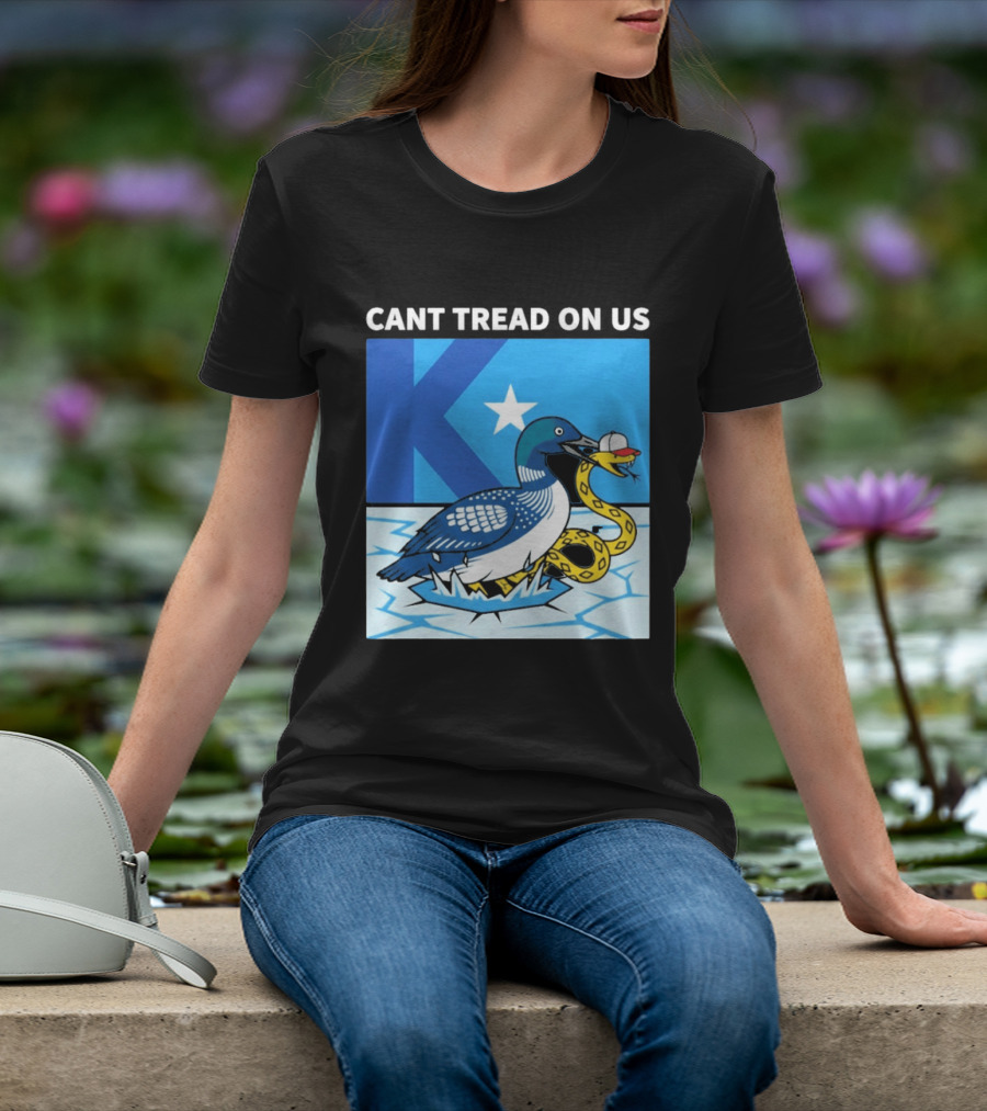 Can't Tread On Us Minnesota Loon Snake Ice Hockey Hat Star T-Shirt