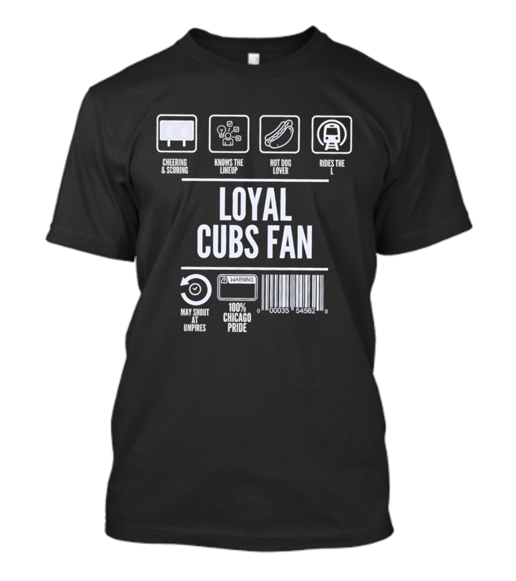 Choose A Cubbie, Throw The Loop, Hot Dog Lover, Take The L, Loyal Cubs Fan, Deep Dish Breweries, 100% Chicago Pride T-Shirt