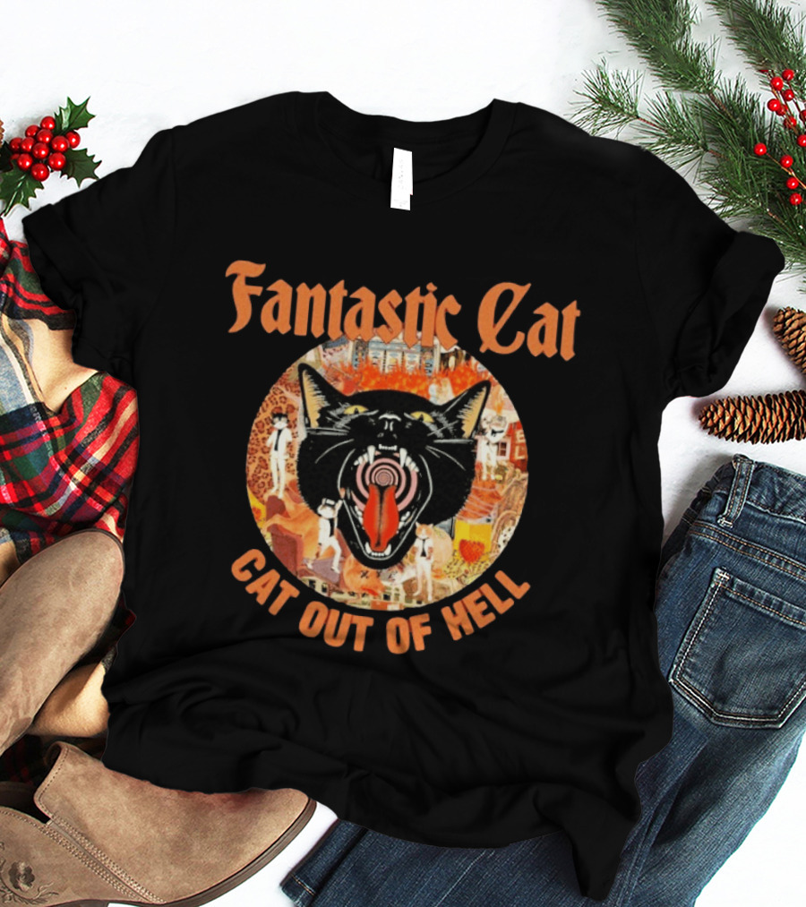 Fantastic Cat Cat Out Of Hell Vintage Rock T-Shirt