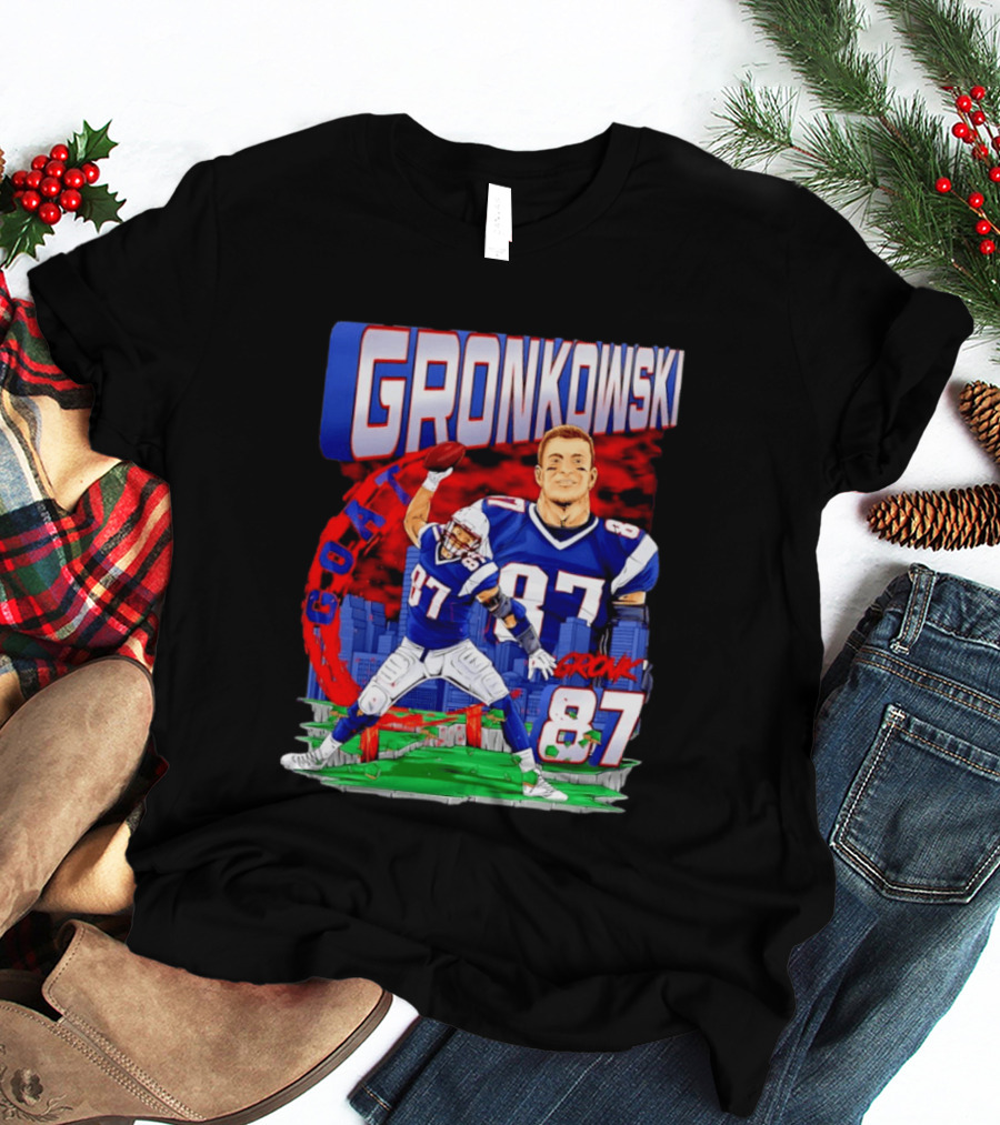 Gronkowski Goat 87 Football Player Tight End Action T-Shirt