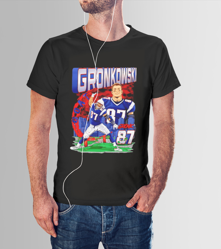 Gronkowski Goat 87 Football Player Tight End Action T-Shirt