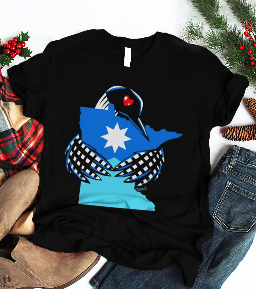 Loon I Love Minnesota Star Symbol Blue T-Shirt