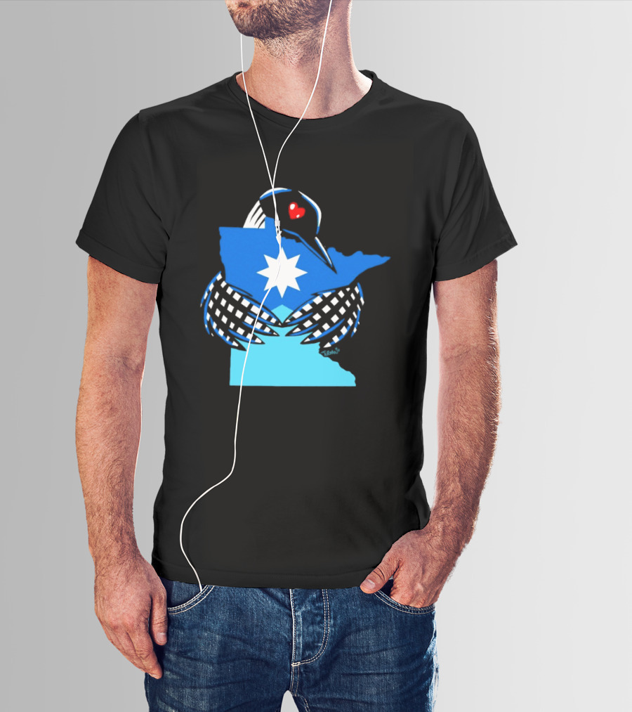 Loon I Love Minnesota Star Symbol Blue T-Shirt