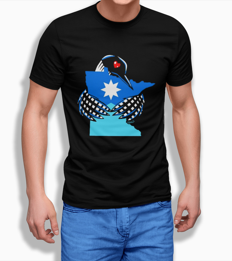 Loon I Love Minnesota Star Symbol Blue T-Shirt