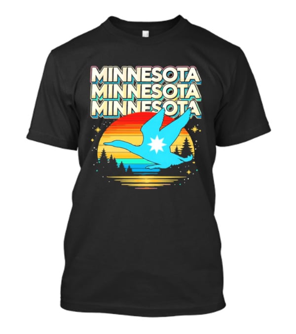 MINNESOTA Resistance 2026 Goose Sunset Forest Scene T-Shirt