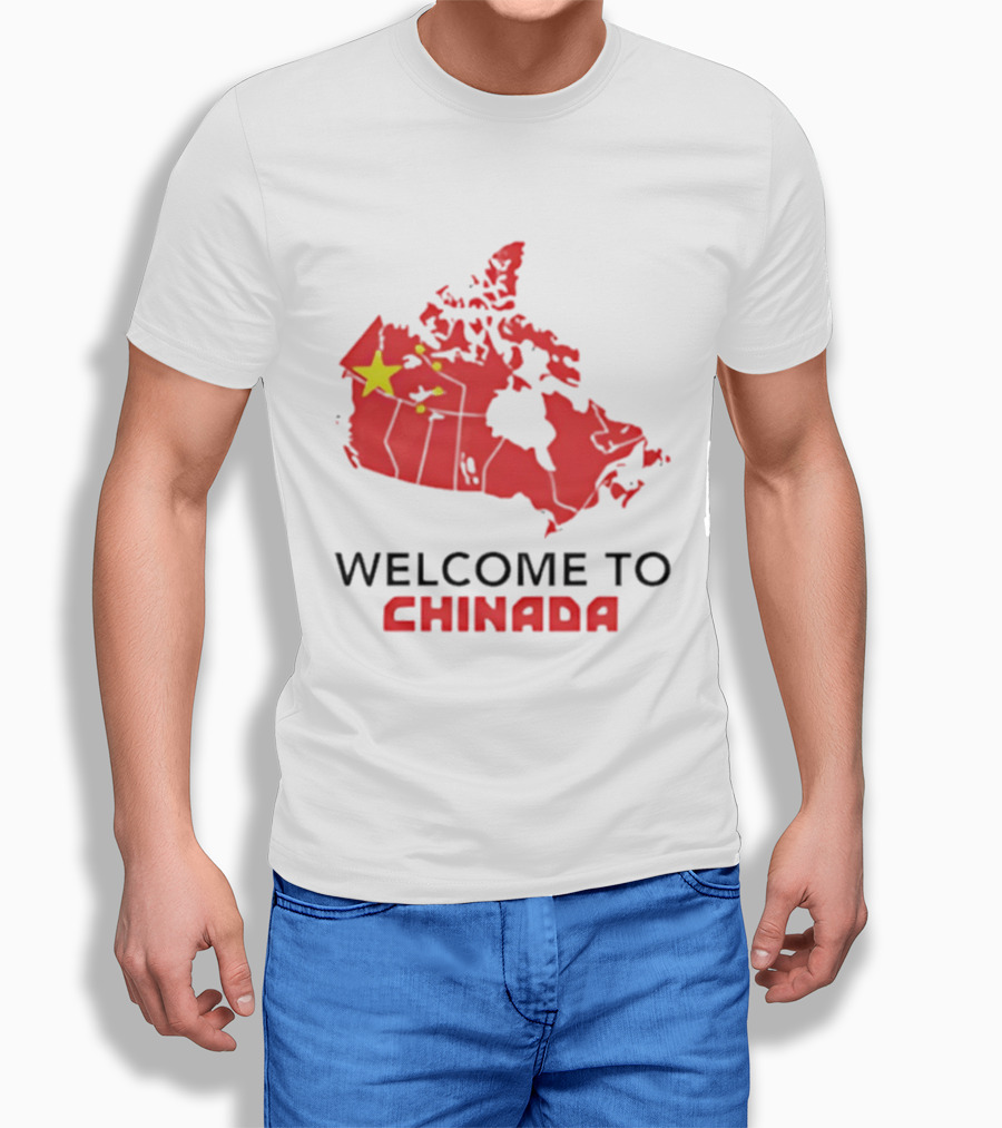 Welcome To Chinada Canada Map Redesign With Bold Text And Yellow Stars T-Shirt