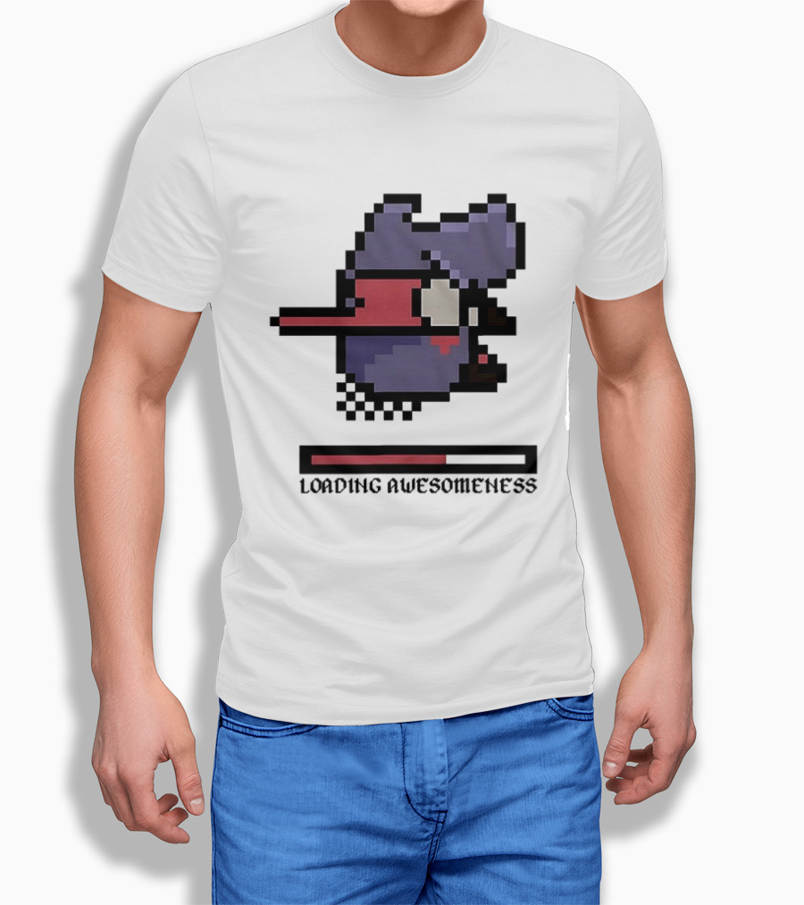 Loading Awesomeness Retro Pixel Character With Progress Bar T-Shirt