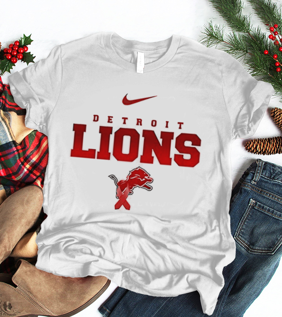 Nike Detroit Lions Red February We Wear Red American Heart Month T-Shirt