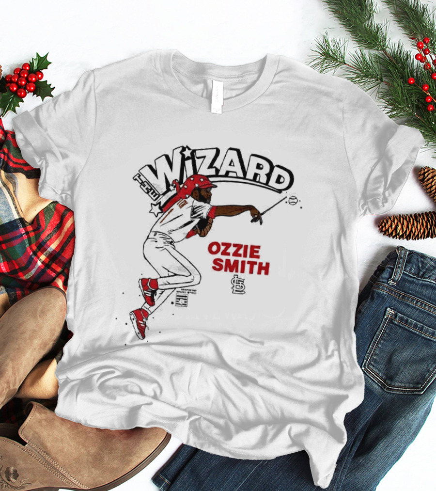 Ozzie Smith Wizard Cardinals Baseball Caricature T-Shirt