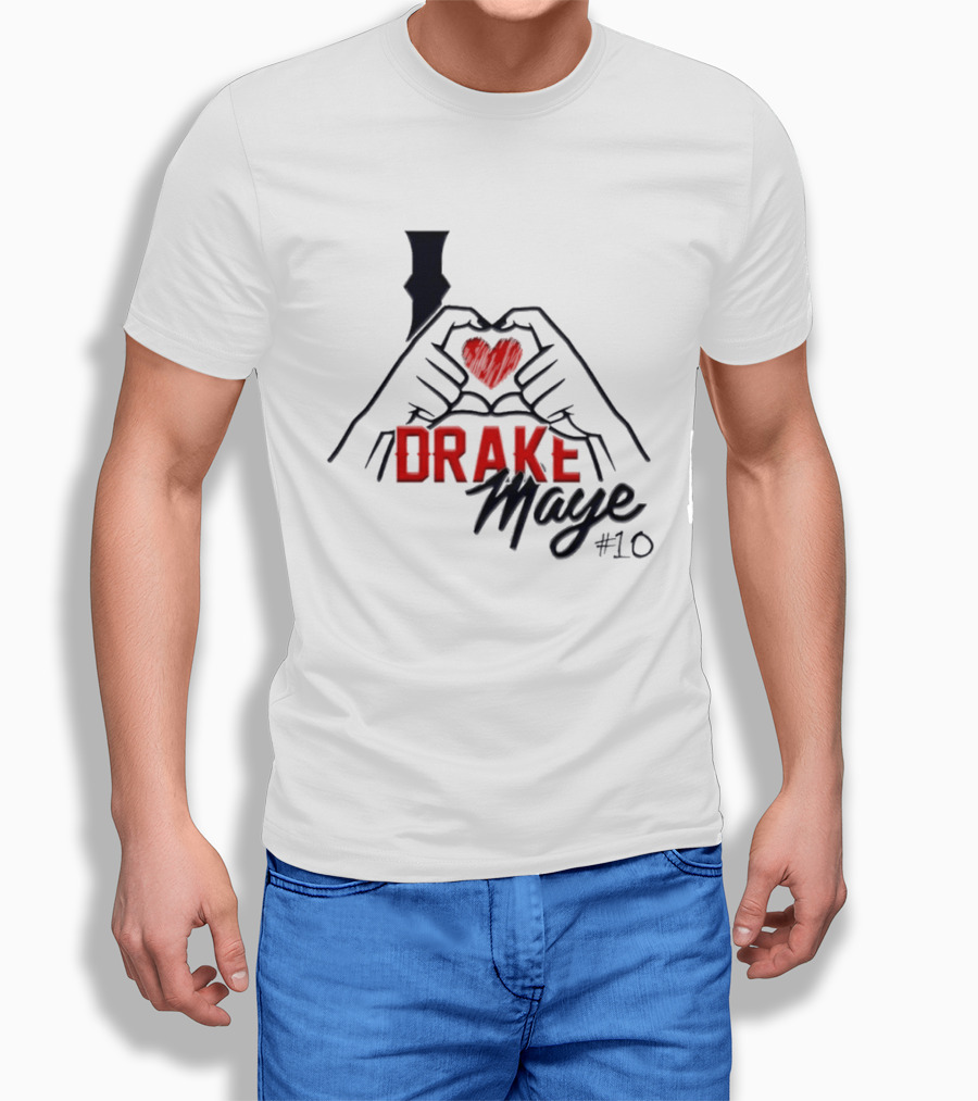 I Love Drake Maye Heart Hand #10 T-Shirt