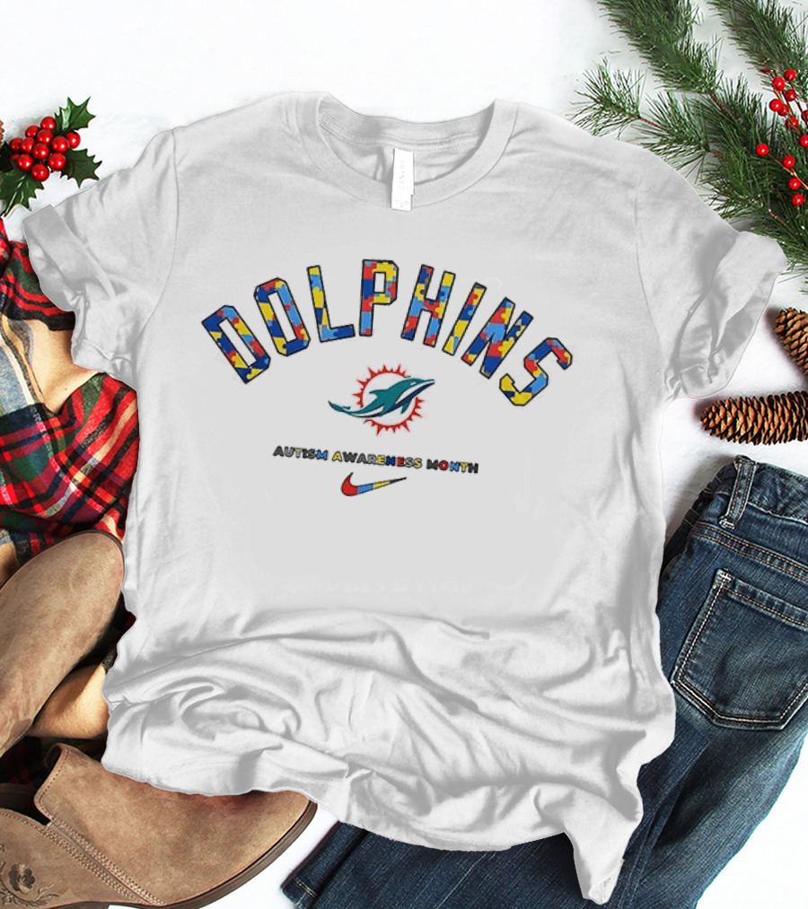 Miami Dolphins Autism Awareness Month Dolphins They Not Like Us T-Shirt