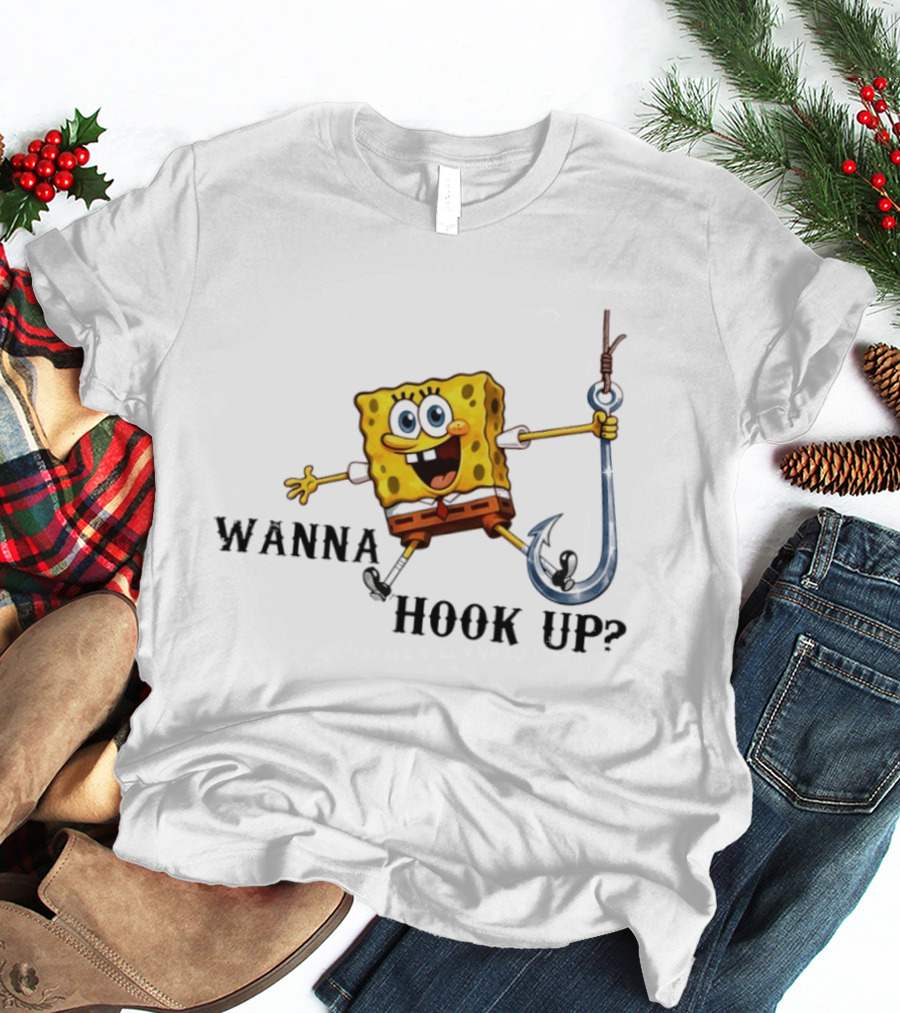 SpongeBob SquarePants Wanna Hook Up Funny Hook Adventure T-Shirt