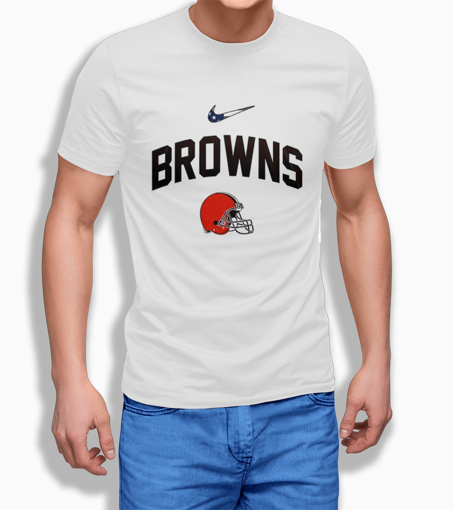 Cleveland Browns Nike Football Helmet Support T-Shirt