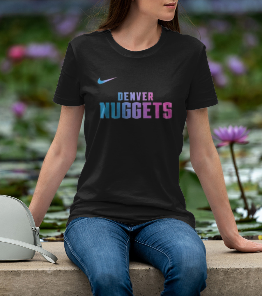 Nike Denver Nuggets Cyberpunk Style Retro Neon T-Shirt