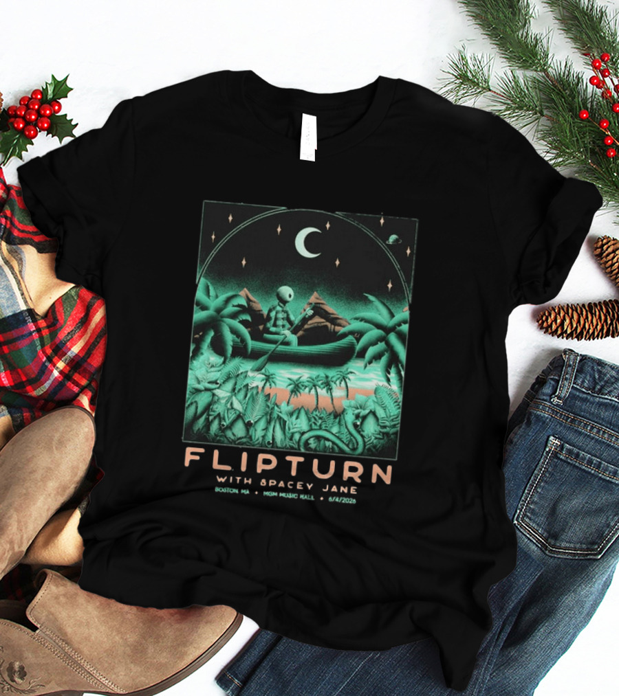 FLIPTURN With Spacey Jane MGM Music Hall Boston 6 4 2026 Art Alien Canoe Scene T-Shirt
