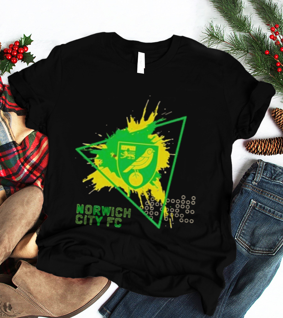 Norwich City FC Junior Crest Splash Triangle T-Shirt