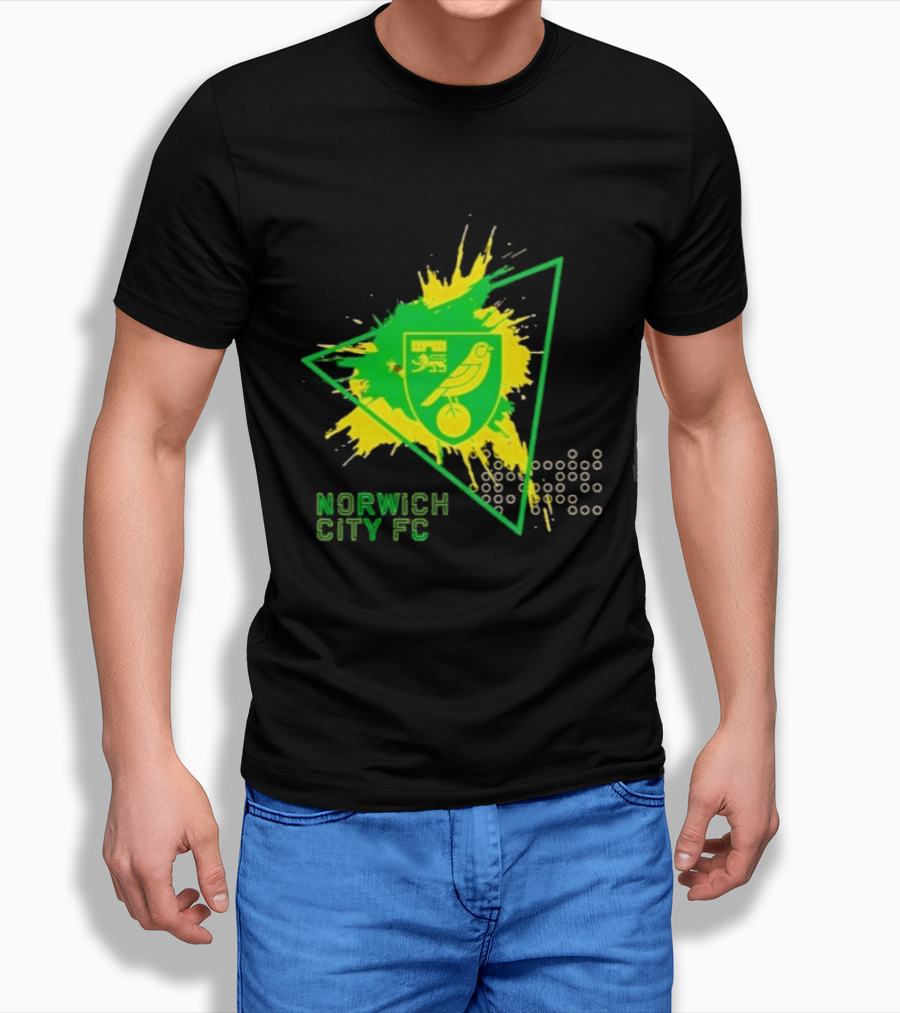 Norwich City FC Junior Crest Splash Triangle T-Shirt