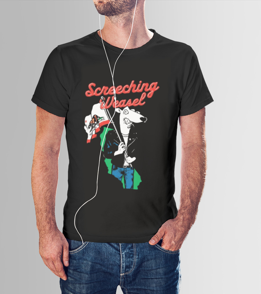 Screeching Weasel California Flag Bearer T-Shirt