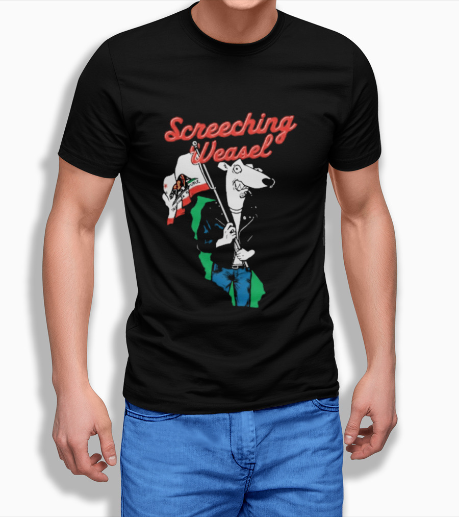 Screeching Weasel California Flag Bearer T-Shirt