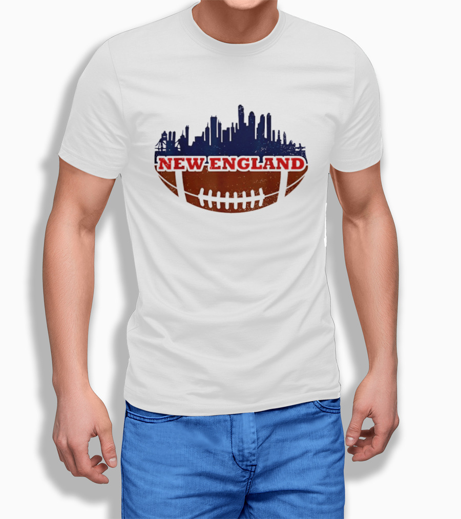 New England Football Skyline Cityscape T-Shirt
